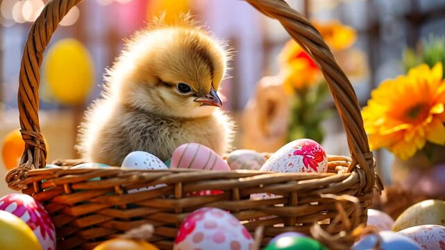 Kleines K&uuml;ken in einem Osternest