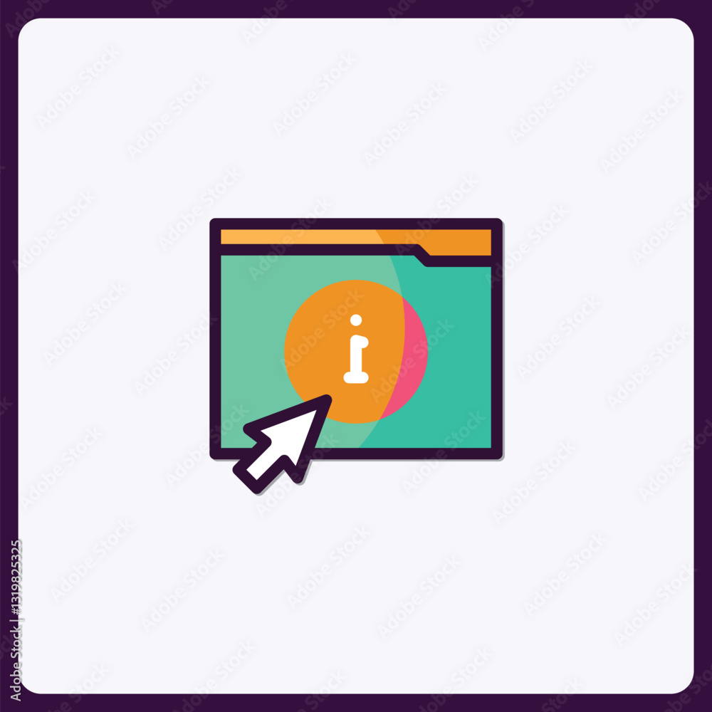 Poster Information Folder Navigation Pointer Isolated on Soft Tone for Web Design