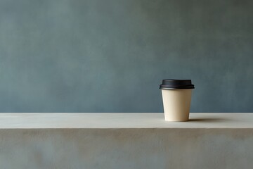 Paper Coffee Cup on Neutral Background