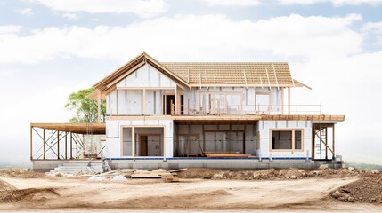 A photo of a home under construction