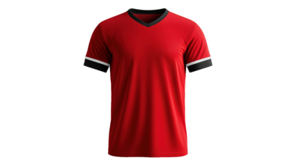 Dynamic red jersey mockup on clean sports apparel showcase minimalist design