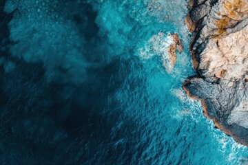 Exploring vibrant coastal waters and rugged shorelines in a tranquil seaside setting