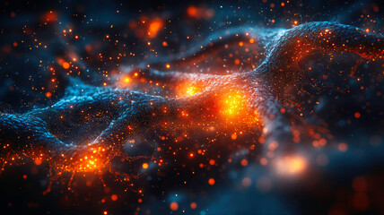 Obraz premium Myelin of a neuron depicted in binary code with a modern design