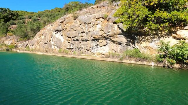 Central San Pascual hydroelectric plant on hiking path to river "Rio Grande" , Yunquera, Spain 