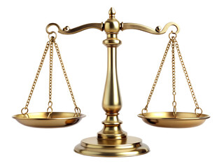 brass scales isolated on white