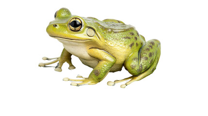 Fototapeta premium A green frog on a lily pad white nature photography close-up view animal concept