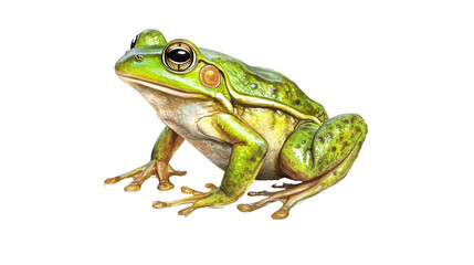 A vibrant frog by a serene pond nature scene animal photography tranquil environment close-up view wildlife concept