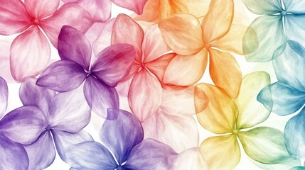 Vibrant flowers in shades of purple, pink, orange, and yellow create an artistic display. The overlapping petals suggest a sense of harmony and natural beauty