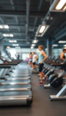 Obraz premium Blurred Gym Background Fitness Lifestyle Modern Interior Exercise Equipment