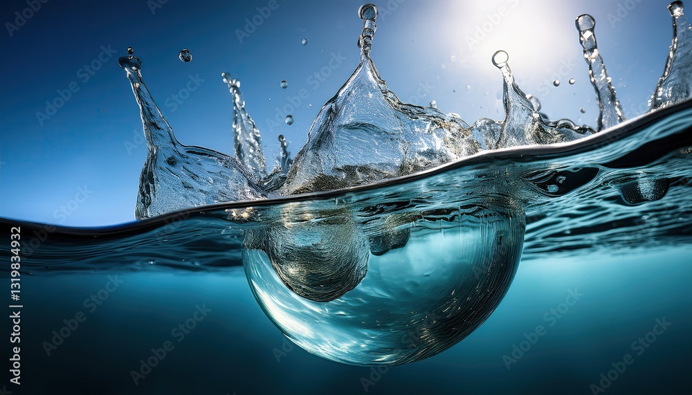 Aufkleber exploring the dynamic dance of water and light in bulletproof simulations