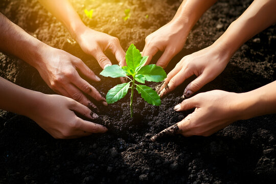 A tree growing from an open book, symbolizing knowledge, environmental awareness, and sustainable education