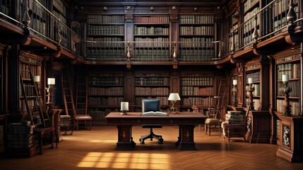 A photo of a legal research library