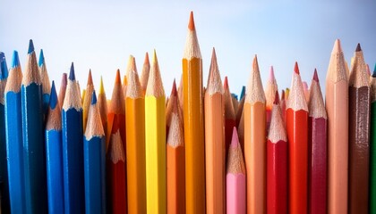 color pencils isolated on white background