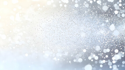 Abstract Sparkling Bokeh Background Featuring Silver and Gray Light Effects with Floating Particles and Subtle Blurring for Festive Decorations and
