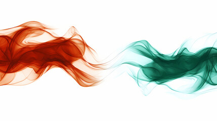 Portugal, portuguese vs austral islands smoky mystic flags placed side by side. thick colored silky abstract smoke flags. Lustral Waves. Illustration