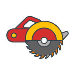 Circular Saw Icon in colorful design