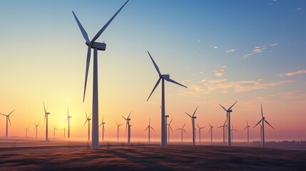 A photo of a wind farm at sunrise (3)