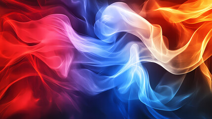 Obraz premium Czech republic, czech vs austral islands smoky mystic flags placed side by side. thick colored silky abstract smoke flags. Lustral Waves. Illustration