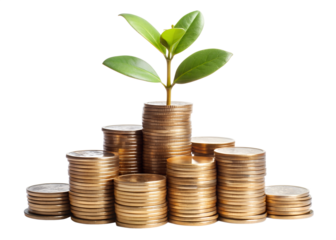 growing money tree growing from coins