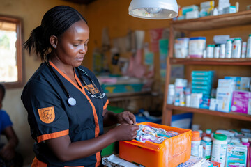African Healthcare Worker in a Rural Clinic: Providing Essential Medical Care and Support to the Community