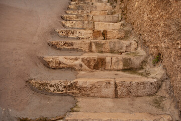 Stone staircases are a beloved architectural feature in many Italian towns, including Peschici in Apulia.