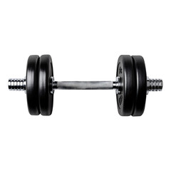 Fototapeta premium Shiny Metal Dumbbell Isolated on Transparent Background