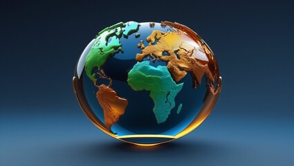 globe on black background