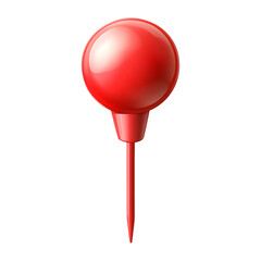Red Pin Isolated on Transparent Background
