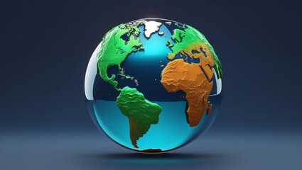 Obraz premium earth globe on black background
