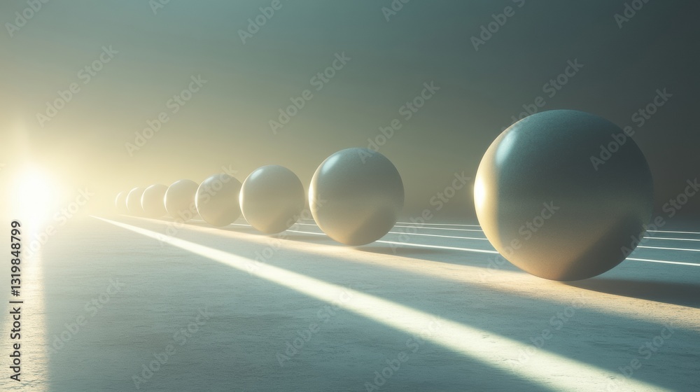 Aufkleber explore virtual realms represented by spheres interconnected with light beams, showcasing unique wor