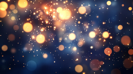 Obraz premium Abstract festive background with sparkling lights and shimmering bokeh. Dreamy Illumination. Illustration