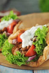 A traditional dish of Greece - gyros	