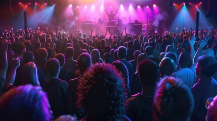 Crowd At A Concert with Bright Lights