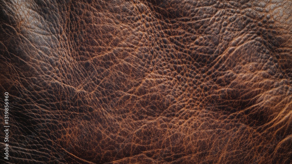 Poster the surface showcases rich, warm browns with deep creases that highlight the craftsmanship of leathe