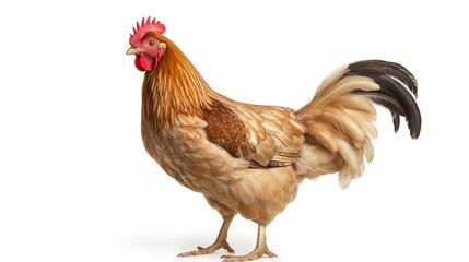 Fototapeta premium A photo of a chicken in a farmyard