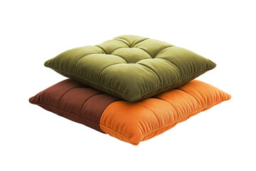 Chenille upholstered dining chair cushions isolated on transparent white background