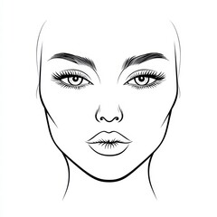 Beauty Sketch: A delicate beauty sketch of a face, showcasing symmetrical features and graceful lines, embodies artistic elegance and the essence of beauty, inviting artistic expression.