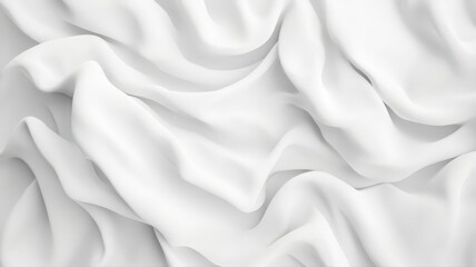Fototapeta premium Abstract White Fabric Texture: Soft Folds and Draped Material