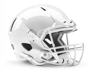 Fototapeta premium Pristine White Football Helmets: Symbol of Safety and Strength in Competitive Sports