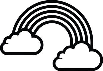 Fototapeta premium Silhouette of a rainbow, rainbow coloring page line art vector illustration 