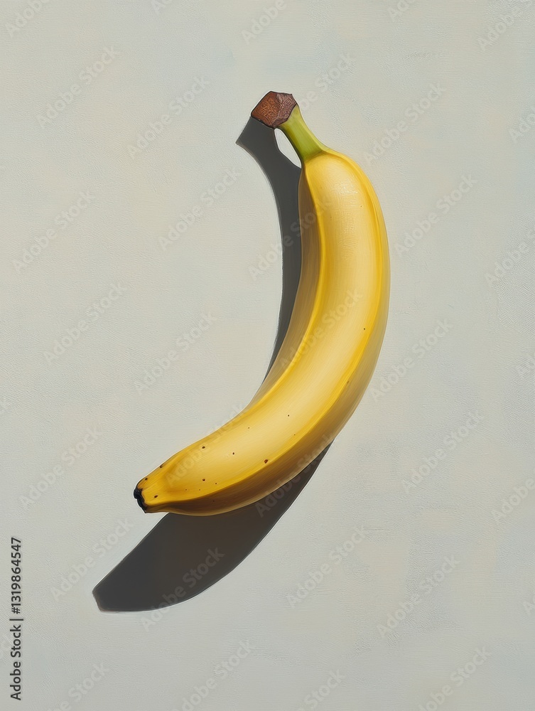 Poster bright yellow banana on a soft pastel background showcasing clean and minimalist aesthetics with nat