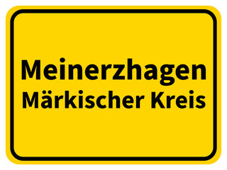 Illustration eines Ortseingangsschildes der Stadt Meinerzhagen im Märkischen Kreis