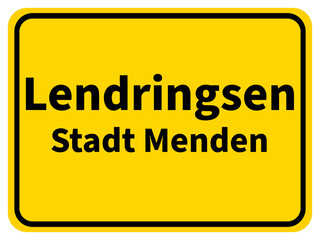 Graphic representation of the town entrance sign of Lendringsen, a district of the city of Menden in the Sauerland