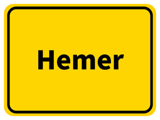 Illustration eines Stadteingangsschildes von Hemer im Sauerland