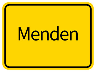 Graphic representation of the town entrance sign Menden in the Sauerland