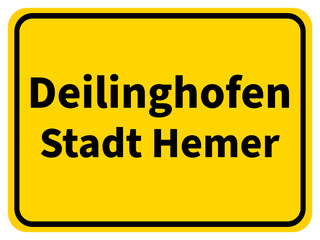 Illustration eines Stadteingangsschildes von Deilinghofen, einem Stadtteil von Hemer im Sauerland