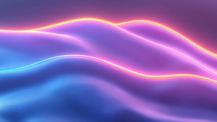 Abstract Wavy Texture with Glowing Neon Pink and Orange Accents