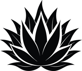 Silhouette of an agave, agave plant vector, agave symbol, Cactus vector icon  