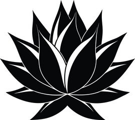 Silhouette of an agave, agave plant vector, agave symbol, Cactus vector icon  