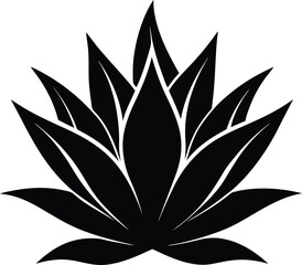Silhouette of an agave, agave plant vector, agave symbol, Cactus vector icon  